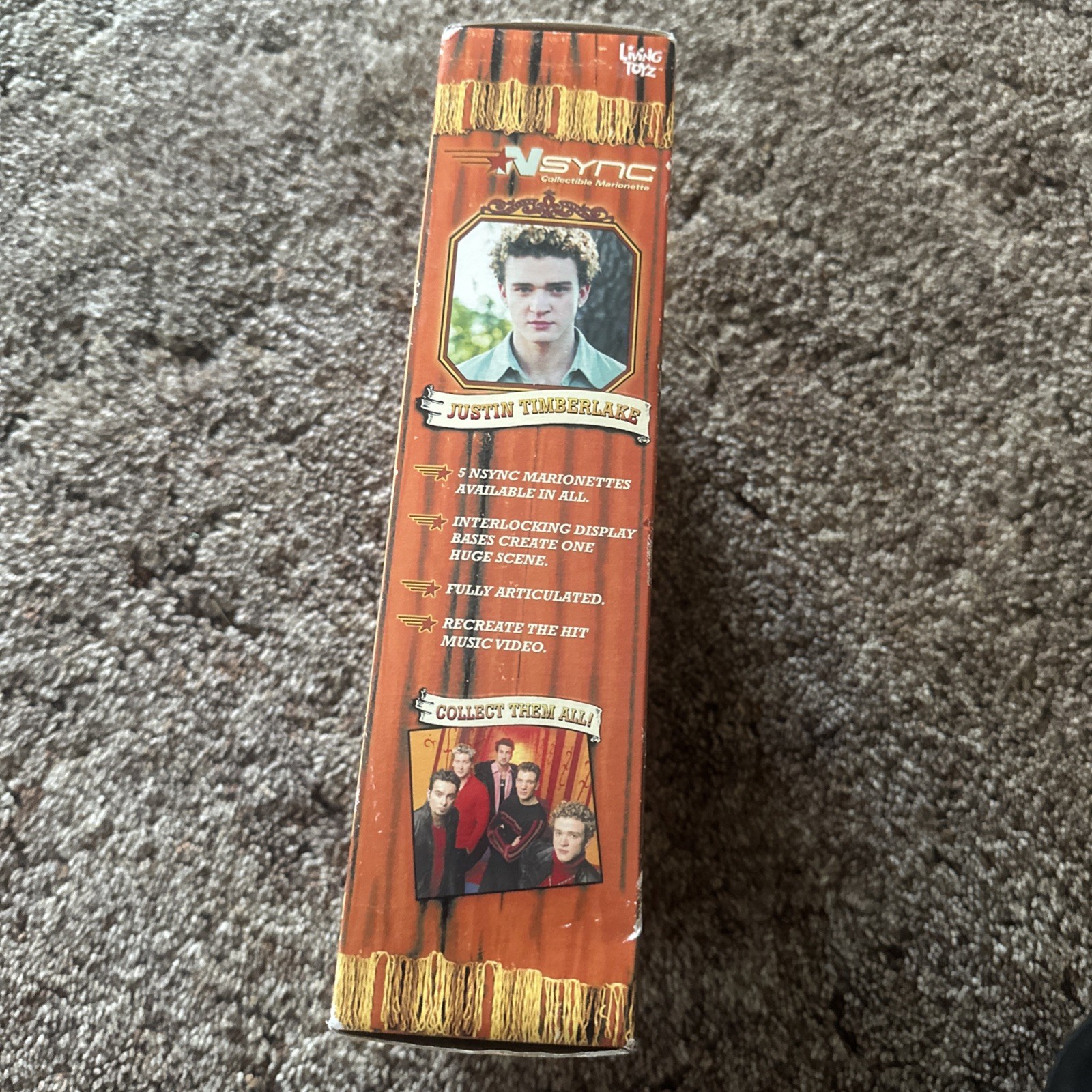 New In Box NSYNC Justin Timberlake Collectible Marionette Doll Living Toyz 2000