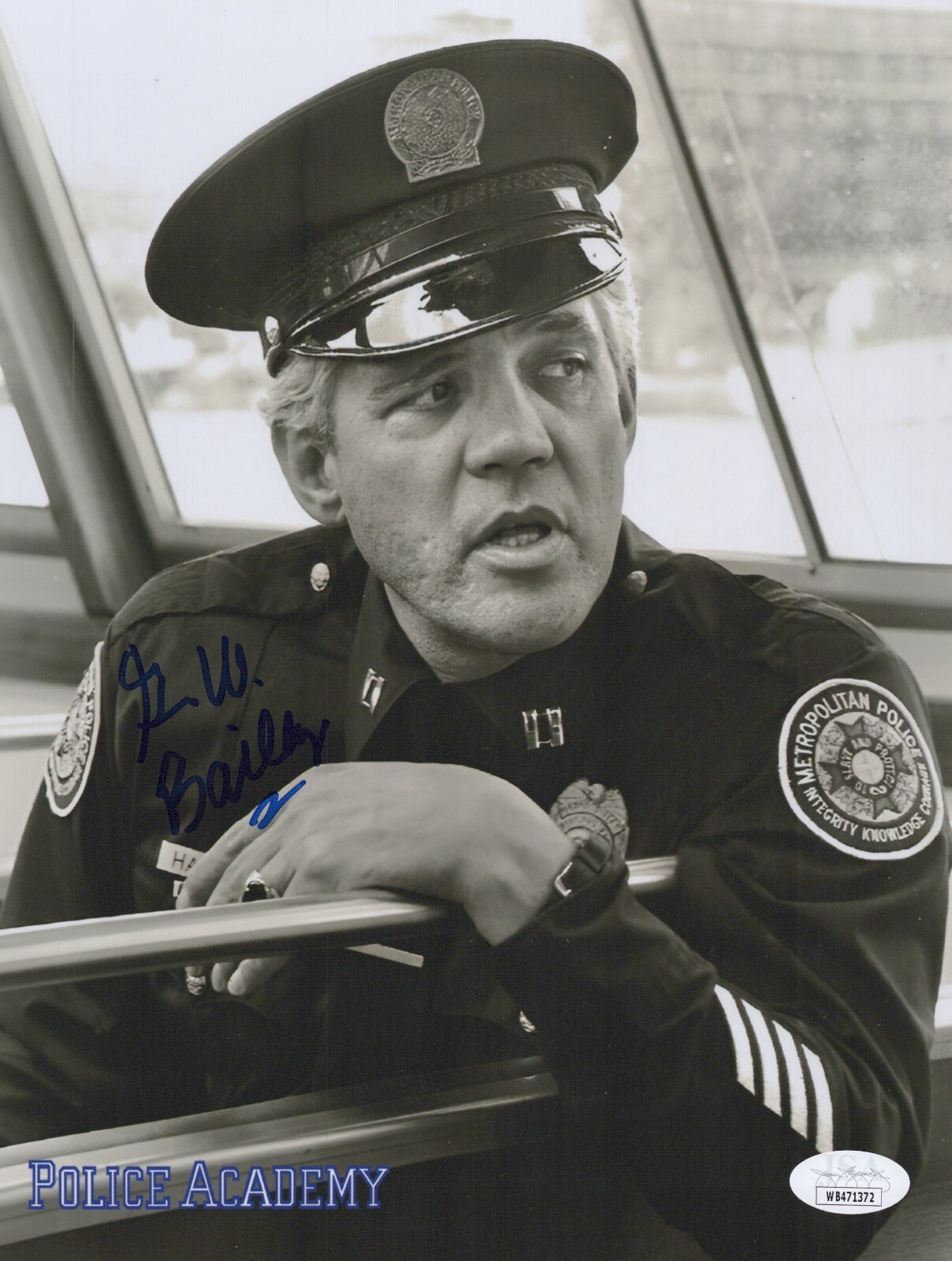 GW BAILEY Hand Signed POLICE ACADEMY 8×10 Photo AUTHENTIC Autograph JSA COA CERT