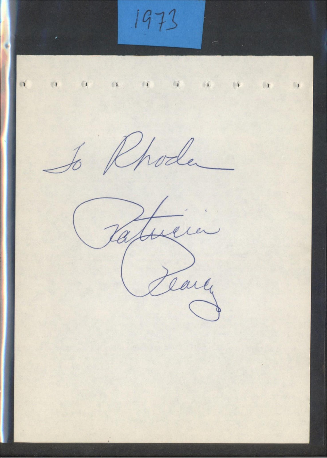 Patricia Pearcy – Signed Autograph Book Page – Squirm – Delusion