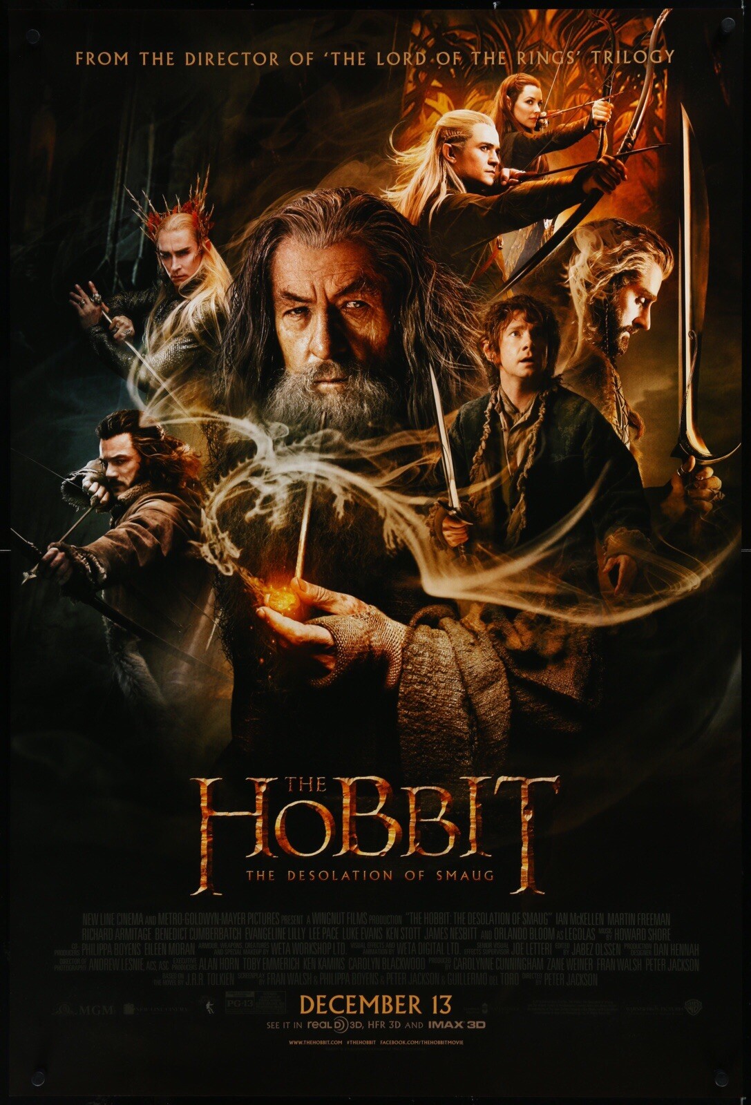 THE HOBBIT The Desolation of Smaug Authentic Original Movie Poster DS – 27×40”