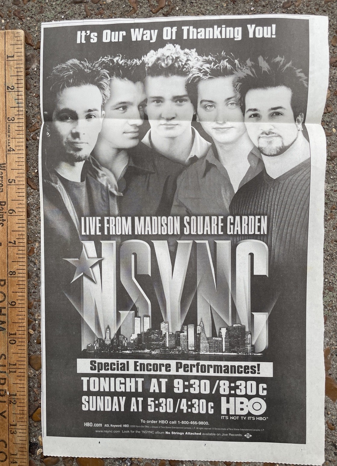 ‘N Sync 2000 Live From MSG Newspaper Ad Rare N Sync Justin Timberlake Pop Music
