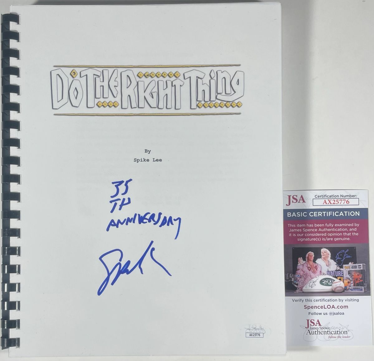 Director Spike Lee Signed Do The Right Thing Full Movie Script Autograph JSA COA
