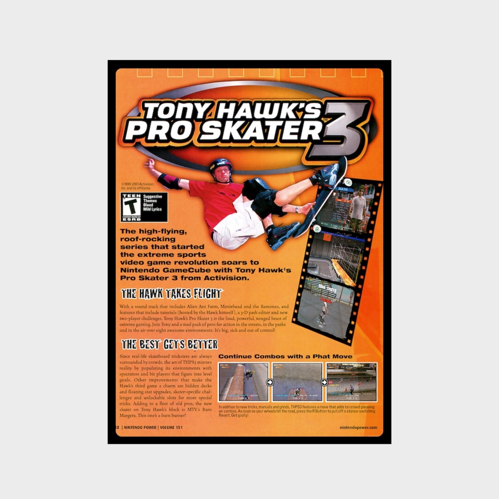 Poster Tony Hawk’s Pro Skater 3 Nintendo Gamecube Unframed Poster Print G5983