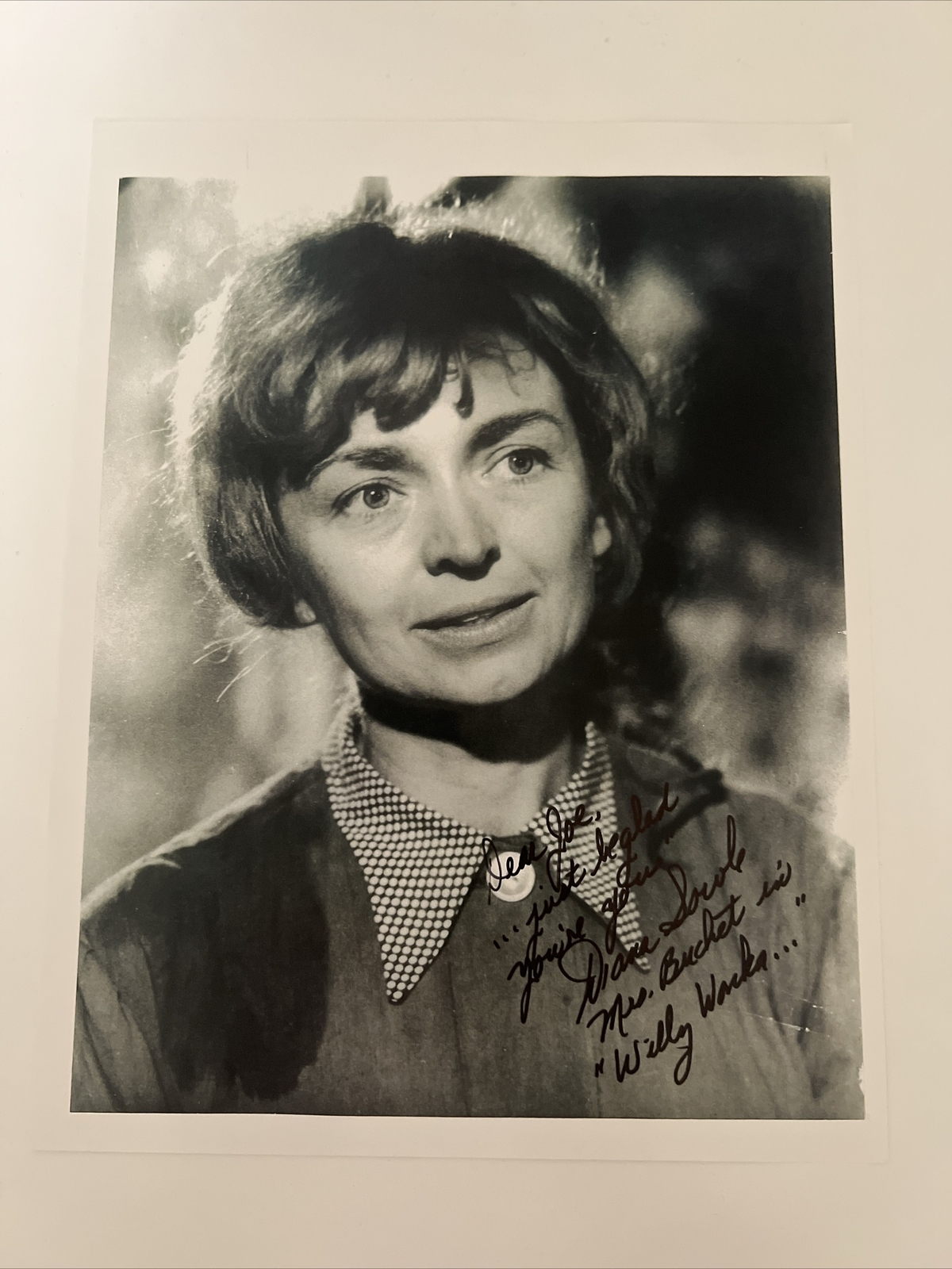 Diana Sowle Signed Autograph (8.5×11) Photograph | Willy Wonka, Mrs. Bucket