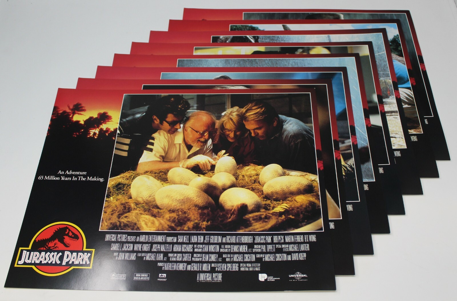 JURASSIC PARK ORIGINAL 11X14 LOBBY CARD SET OF 8 1993 STEVEN SPIELBERG SAM NEILL