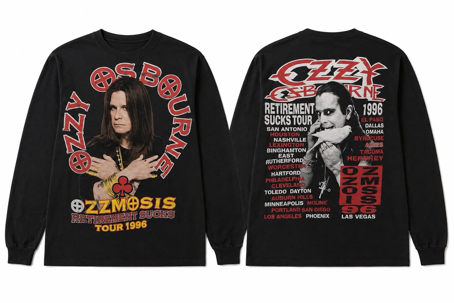 Vintage Single Stitch Ozzy Osbourne Ozzmosis “Retirement Sucks Tour 1996” Tee