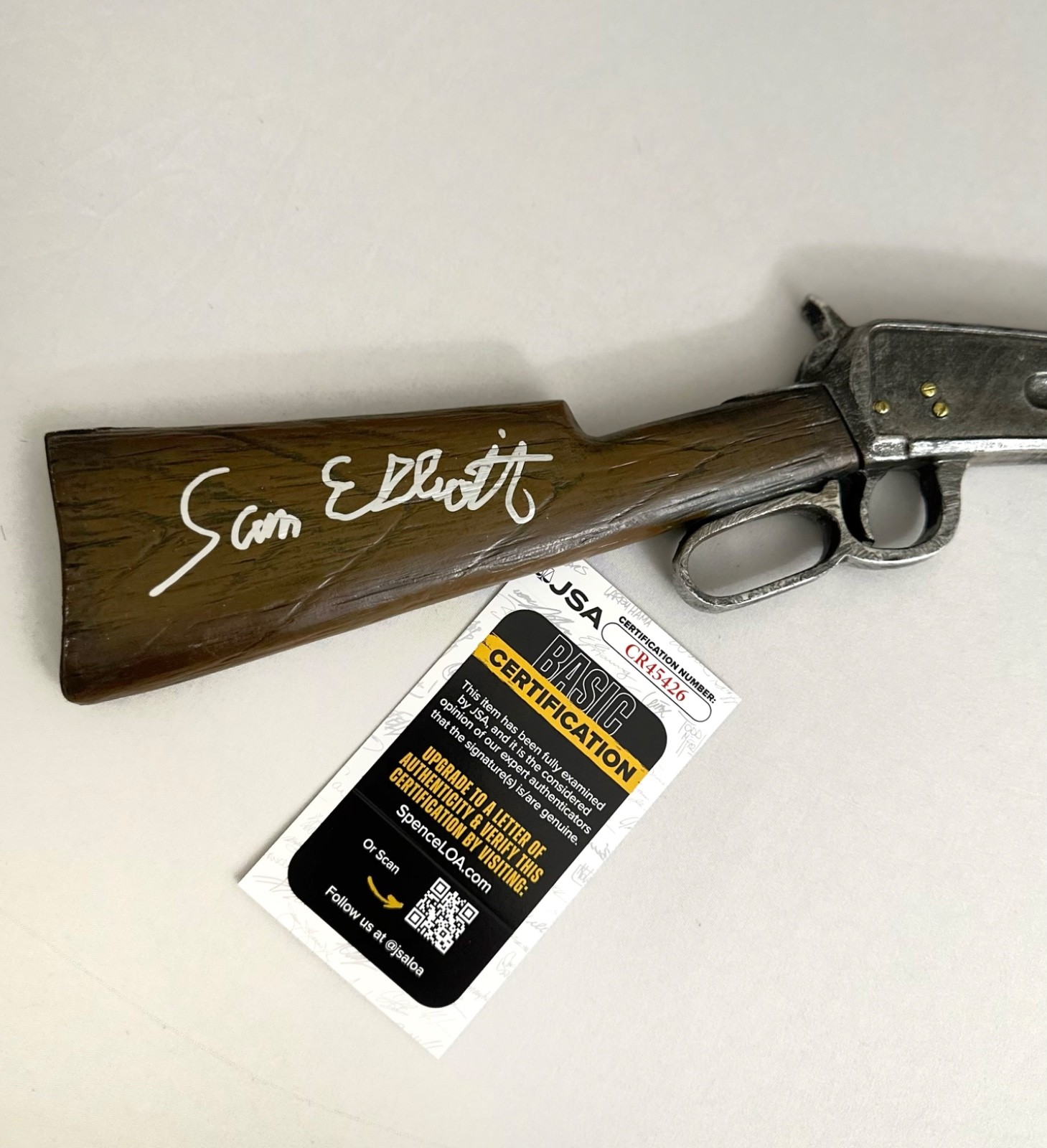 Sam Elliott Signed Mini Rifle New Tombstone Western JSA Authentic