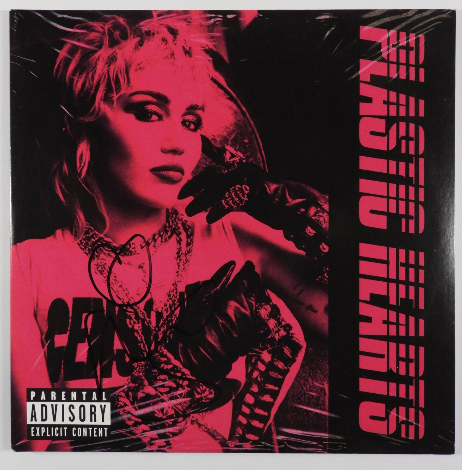 Miley Cyrus JSA Signed Autograph Album Vinyl Record Plastic Hears