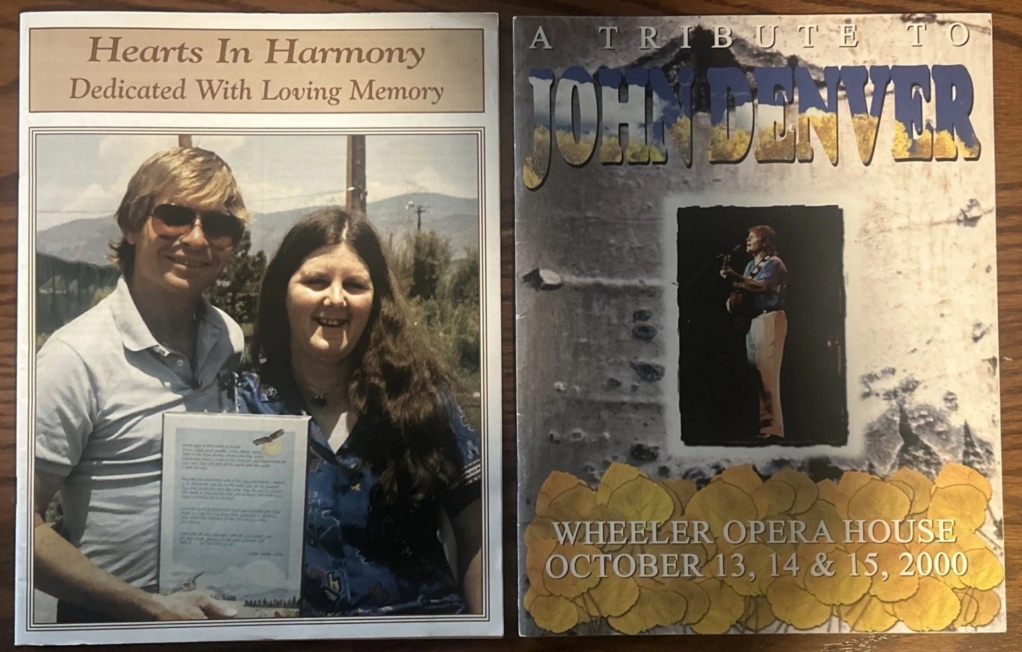 John Denver Hearts in Harmony #56 + Wheeler Opera House 2000 Program Menus