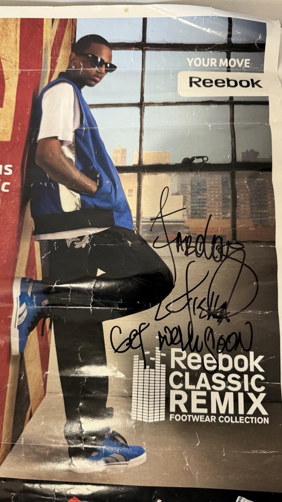 FABOLOUS Signed Vintage 2009 Reebok Classic Remix Poster Foot Locker Autograph