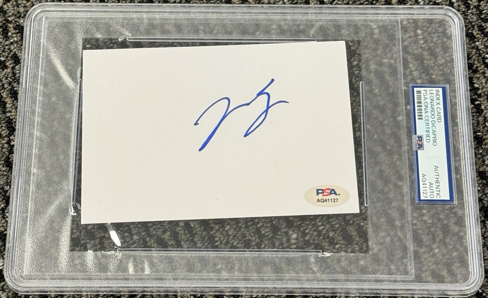 Leonardo DiCaprio Signed Autograph 4×6 Index Card PSA/DNA Encapsulated