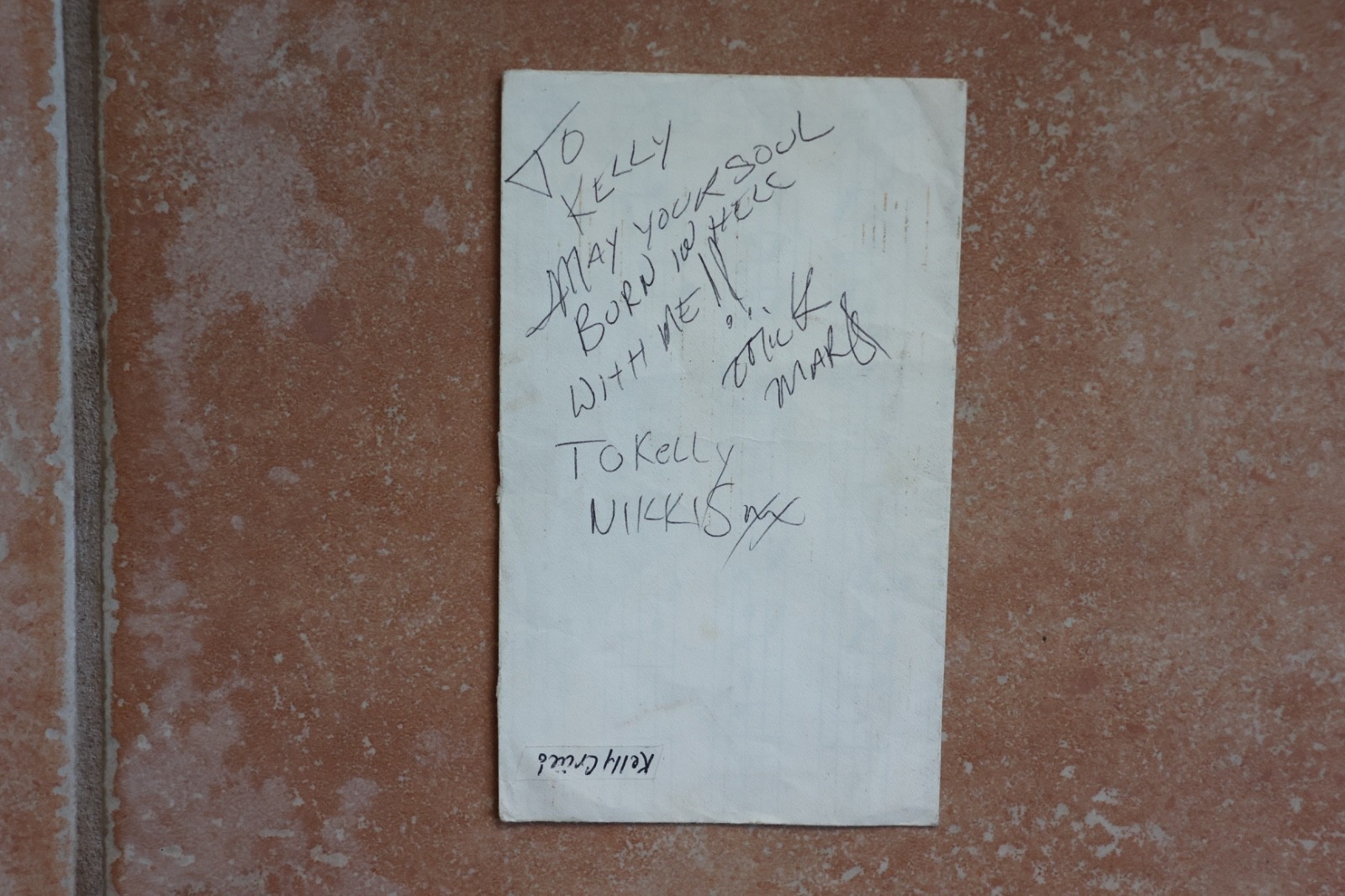 Early 1981 Motley Crue Nikki Sixx Mick Mars Signed Autographed Ticket Envelope