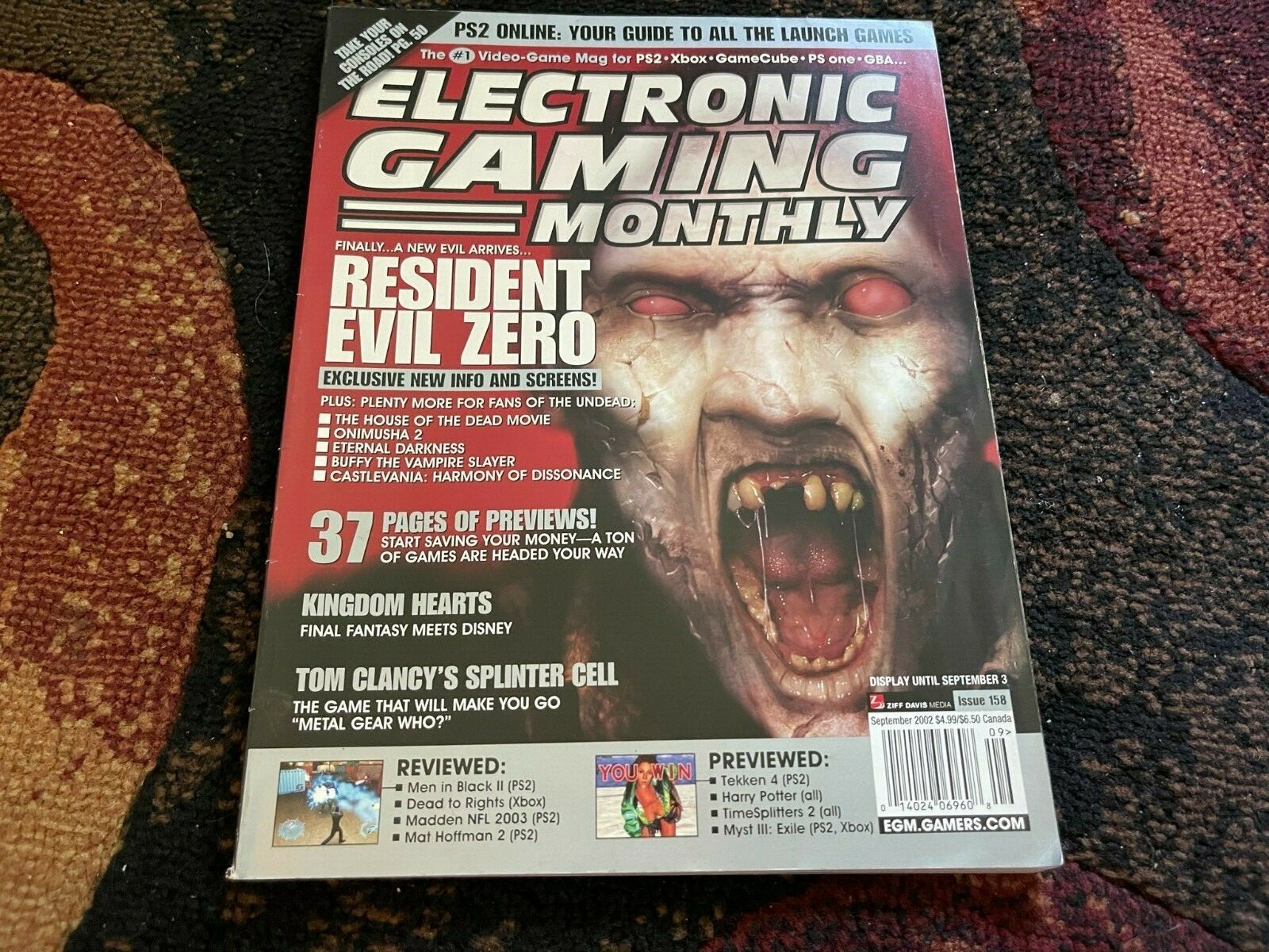 SEPT 2002 ELECTRONIC GAMING MONTHLY video game magazine – RESIDENT EVIL ZERO