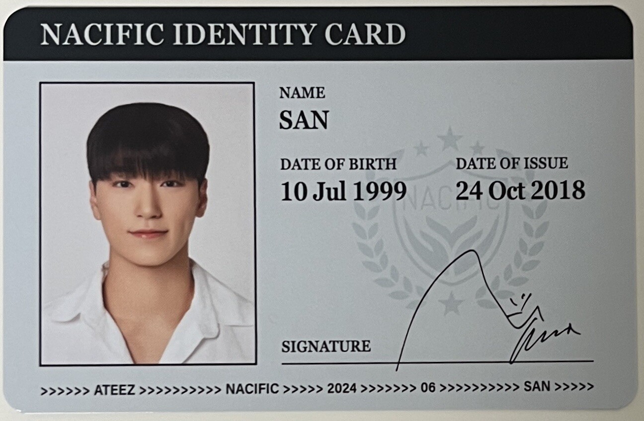 ATEEZ x NACIFIC Official Double Sided PHOTOCARD HONGJOONG SEONGHWA SAN