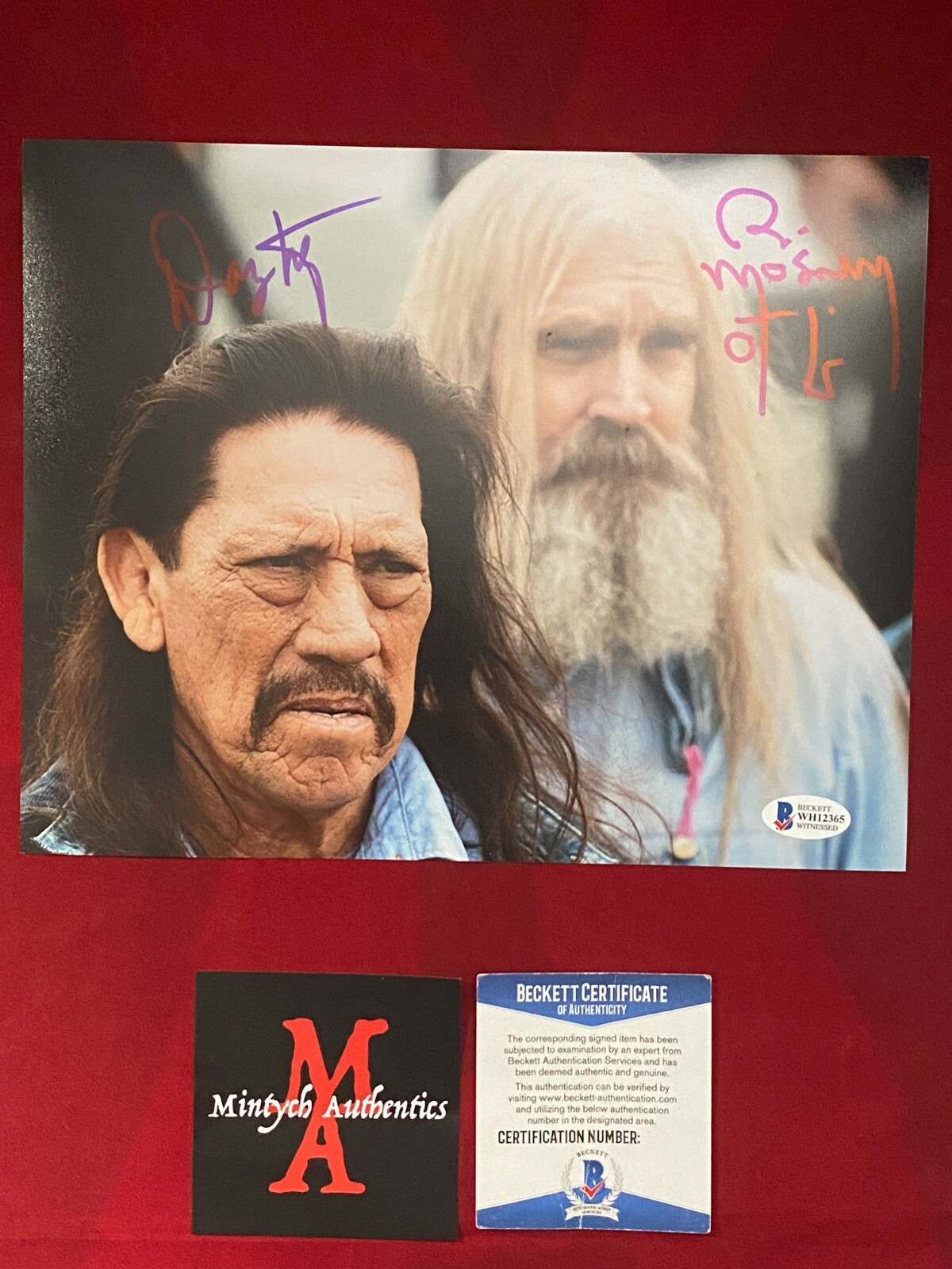 BILL MOSELEY & DANNY TREJO SIGNED 8×10 PHOTO! 3 FROM HELL! BECKETT! OTIS! RONDO!