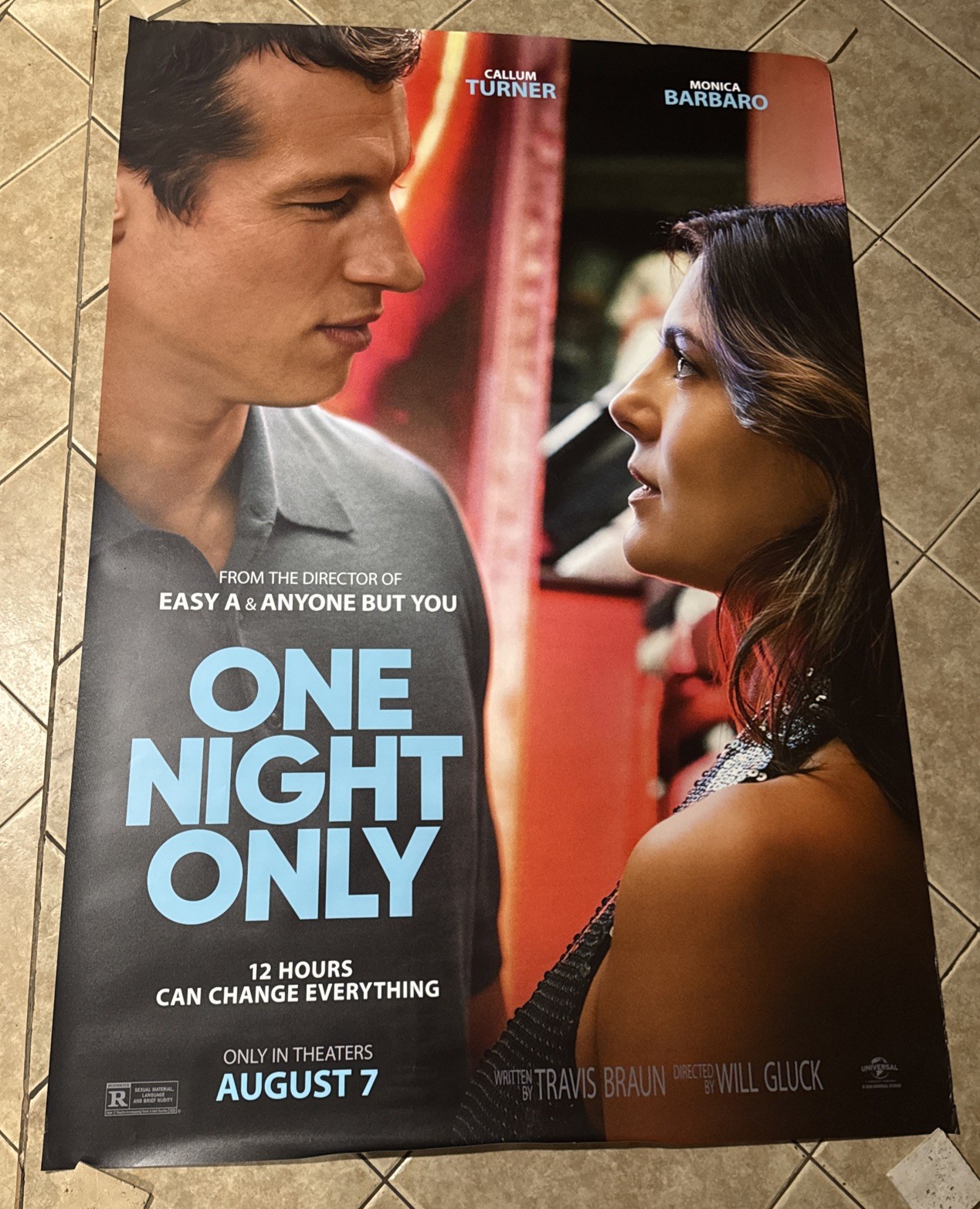 ONE NIGHT ONLY (close-up) 2026 Original bus stop Movie Poster 48×70 inches