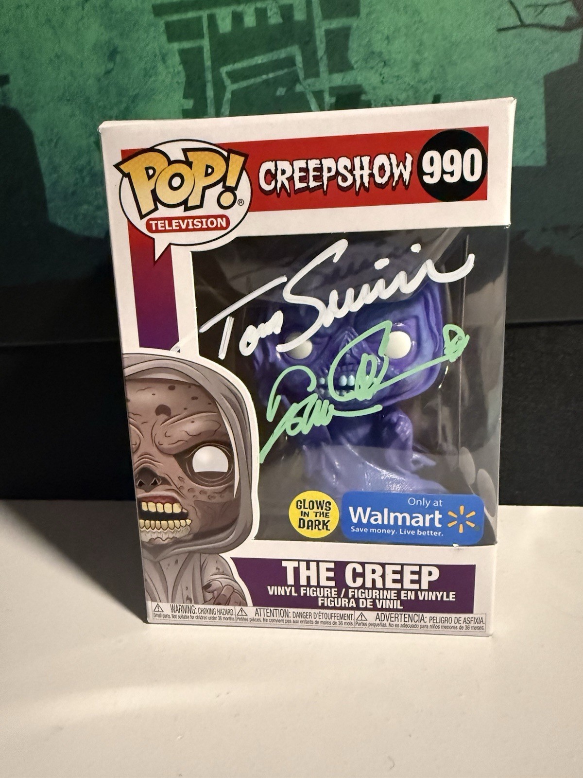TOM SAVINI AND TOM ATKINS SIGNED THE CREEP FUNKO POP 990 WALMART EXCLUSIVE