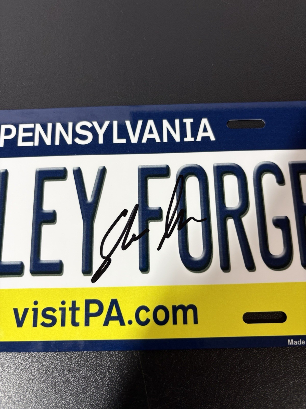 Shane Gillis Signed Valley Forge License Plate Autographed Tires Rare JSA COA