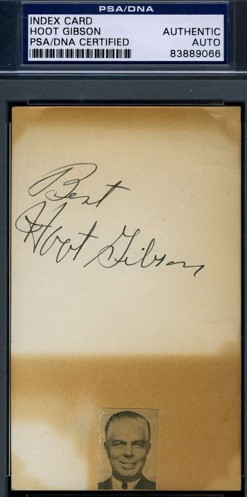 Hoot Gibson Vintage 1930`s Signed 3×5 Index Card Psa/dna Authentic Autograph