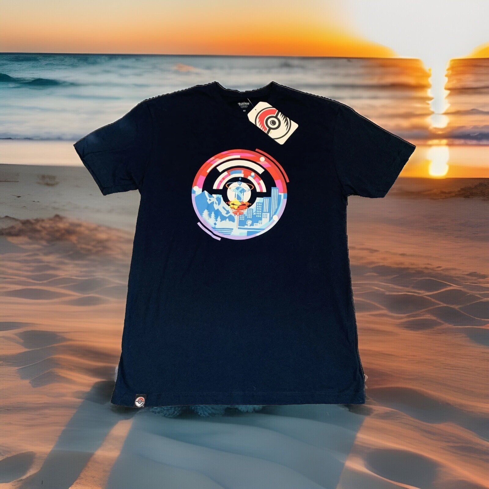 Pokémon GO Fest 2021 T-Shirt Limited Ed 2 Sided Blue Size M Pokémon Center NWT