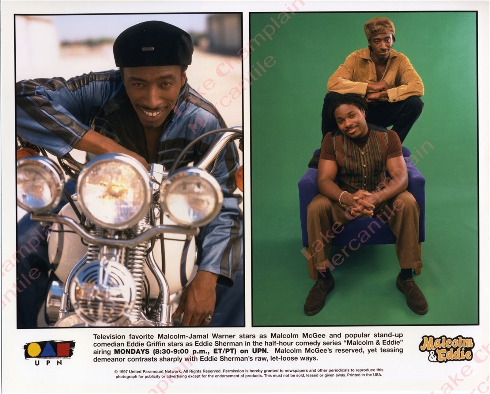 MALCOLM & EDDIE Press Photo #02 malcolm jamal warner ed griffin