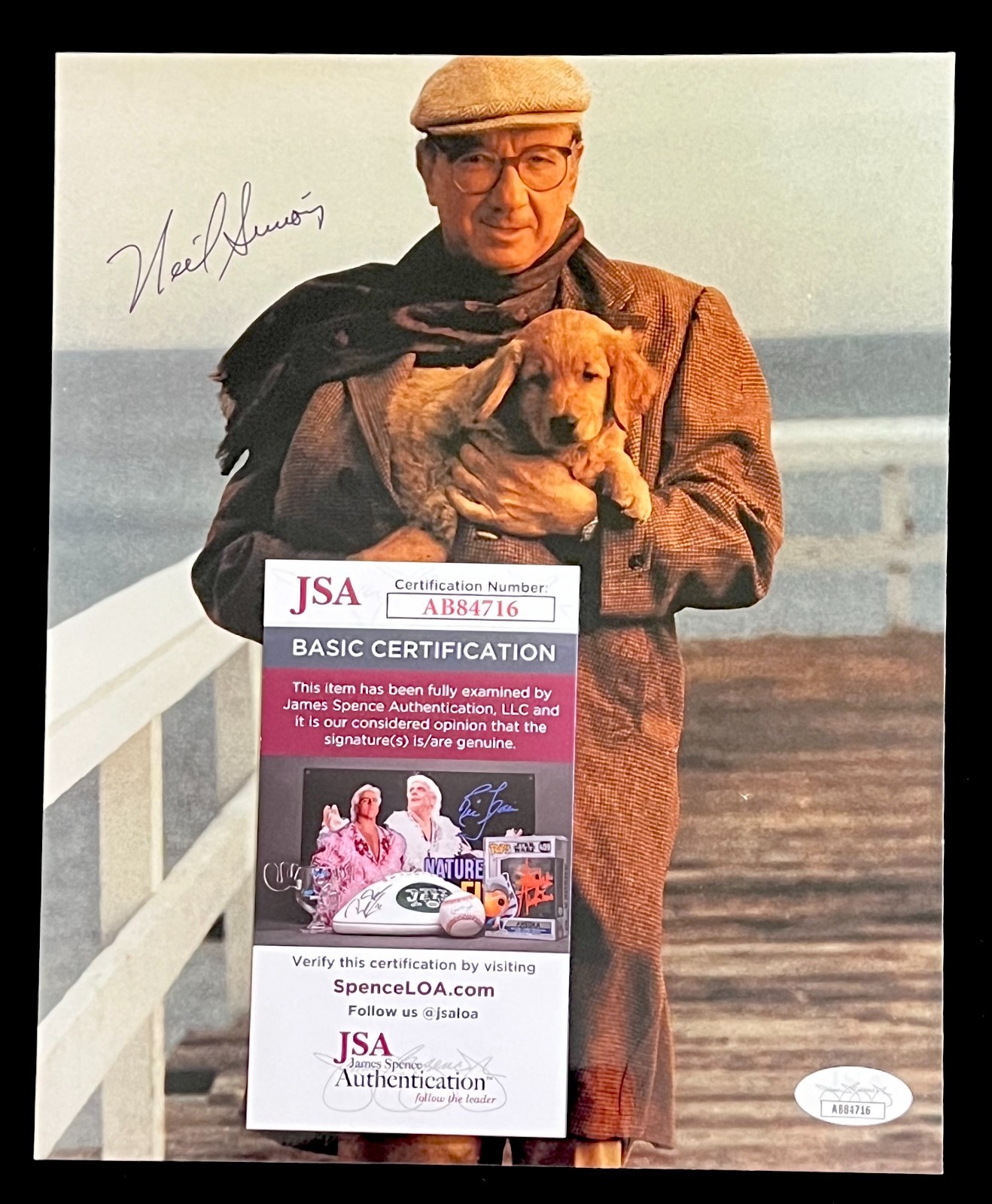 NEIL SIMON (D. 2018) SIGNED 8X10 PHOTO. JSA COA. PLAYWRIGHT, SCREENWRITER.