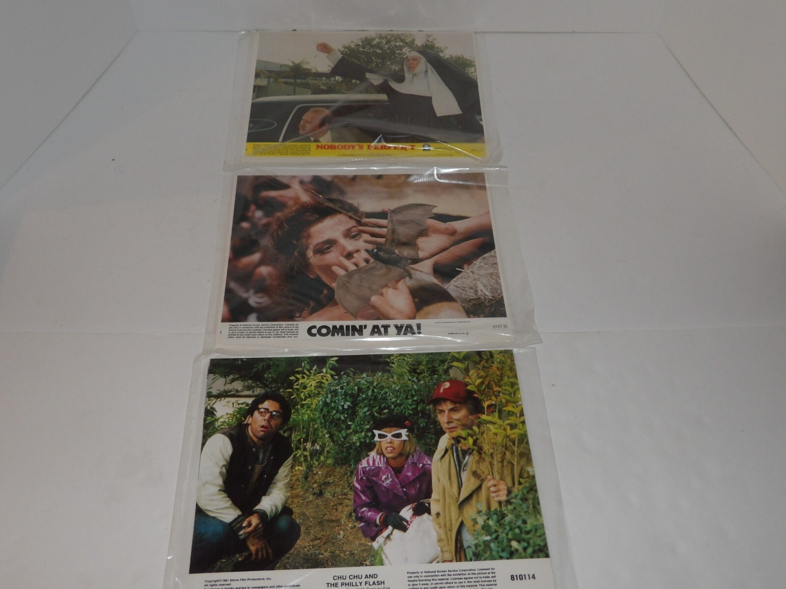 VINTAGE 3 M0VIE LOBBY CARD/POSTER LOT 24-8X10 INCH