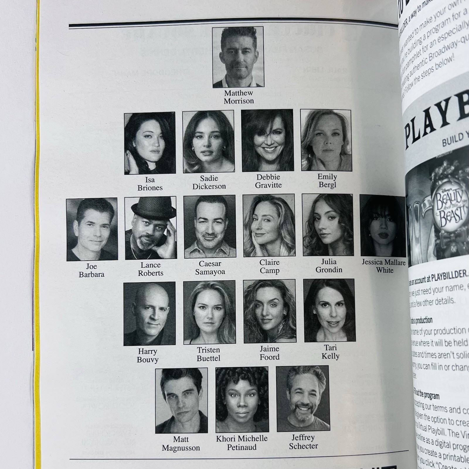 JUST IN TIME BROADWAY PLAYBILL MATTHEW MORRISON ISA BRIONES
