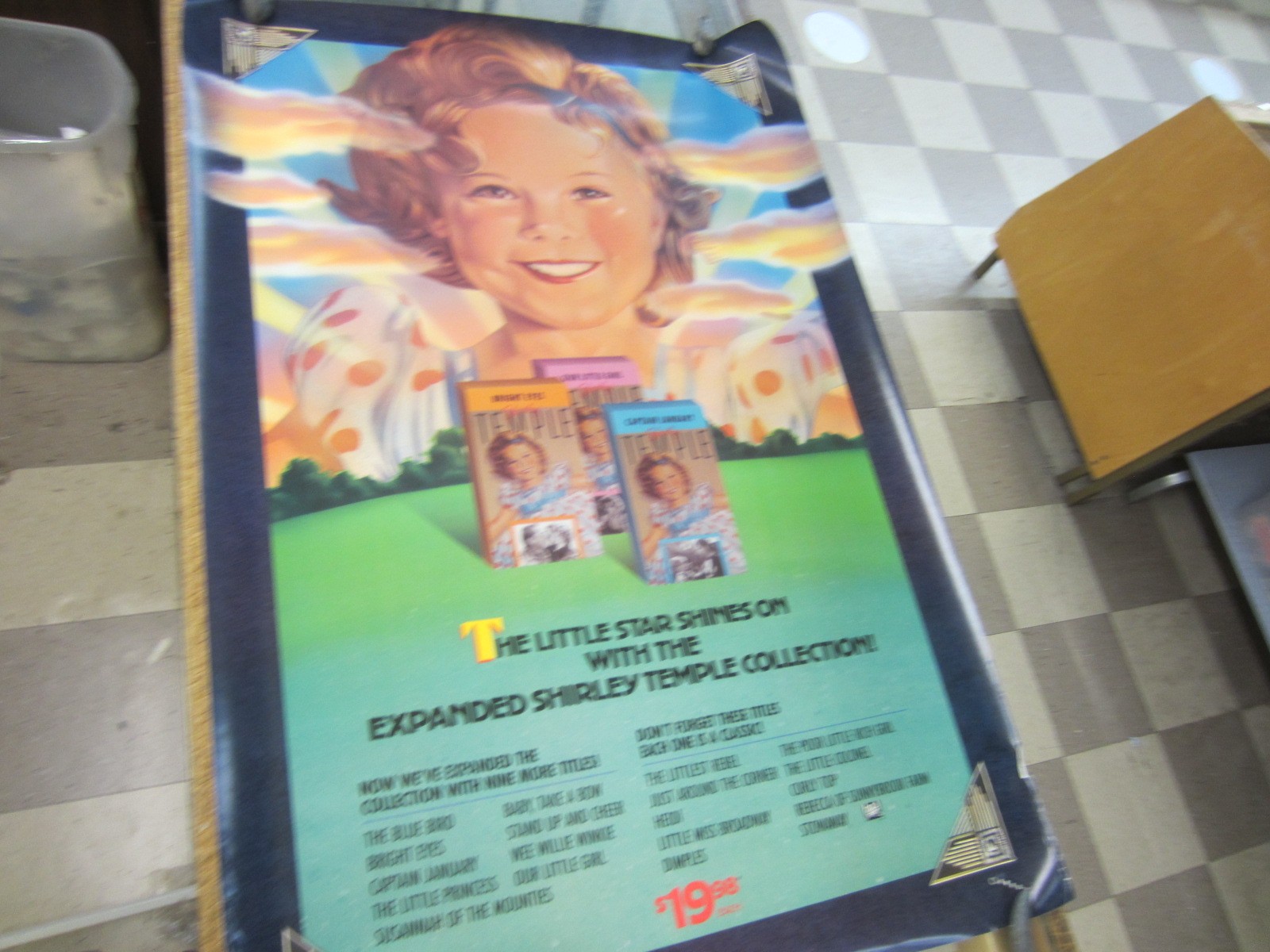 #35 1989 SHIRLEY TEMPLE Playhouse Video Original Movie Poster 25 1/2″ x 38″