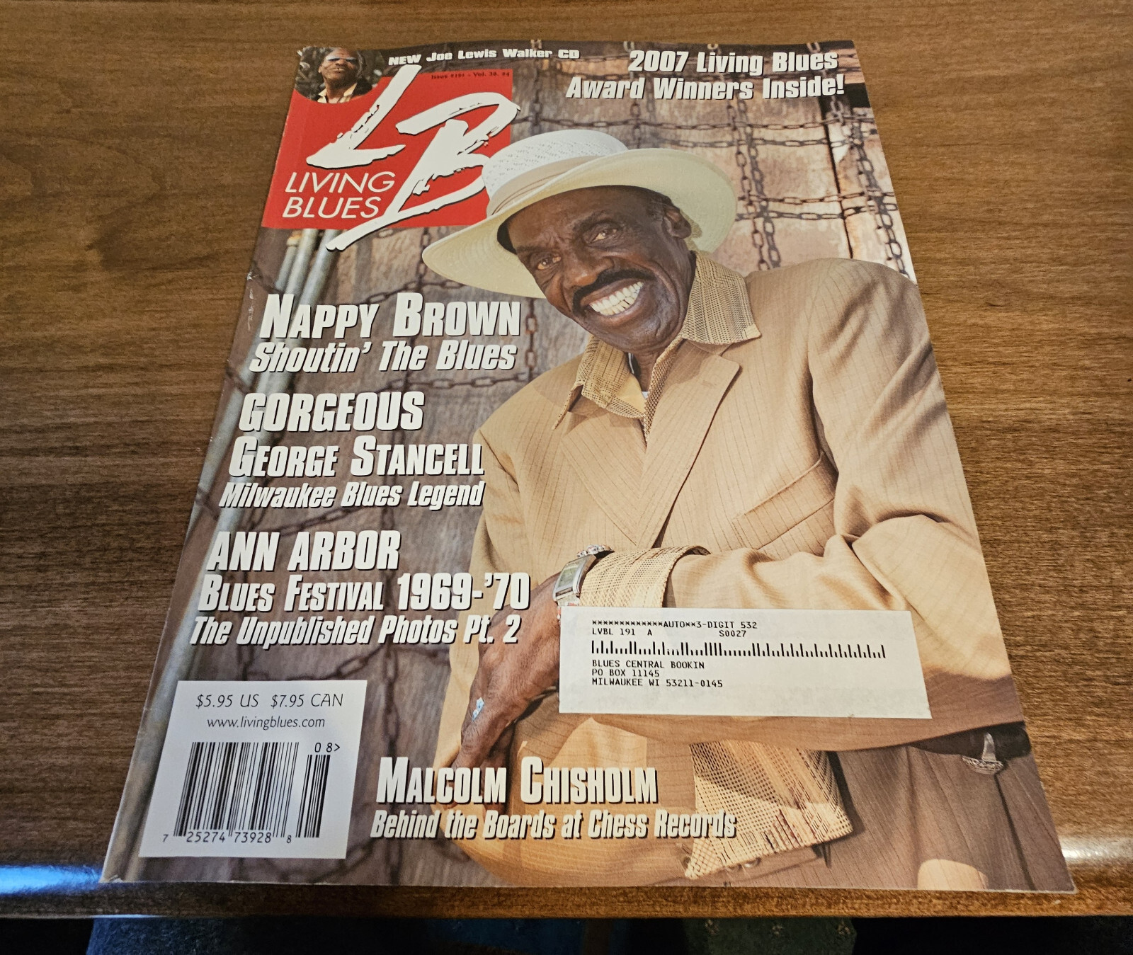 Aug 2007 issue of Living Blues Magazine Nappy Brown