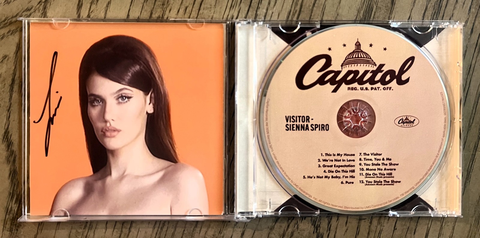 SIENNA SPIRO Visitor 2026 Ltd Ed RARE Hand Signed Card + Amazon Bonus Tracks CD!
