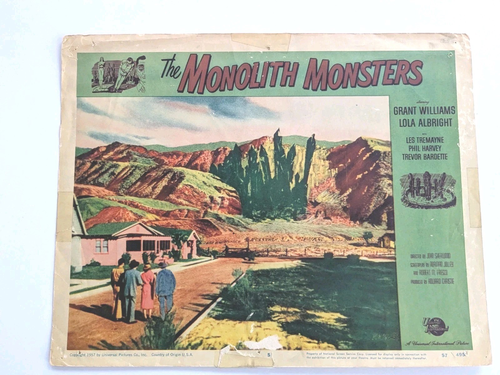 The Monolith Monsters 1957 Lobby Card. Sci Fi,Cult,Drive In, Creature Features.