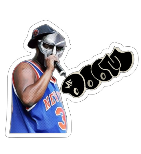 MF DOOM STICKER Madvillain ALL CAPS Underground Hip Hop Vinyl Cartoon 4.0 x 3.5″