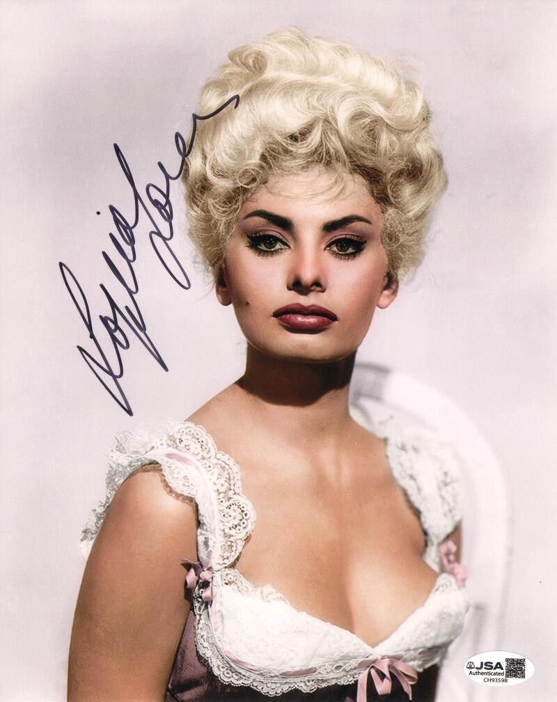 Sophia Loren Signed Autograph 8×10 Photo – Golden Age Cinema Stunner w/ JSA COA