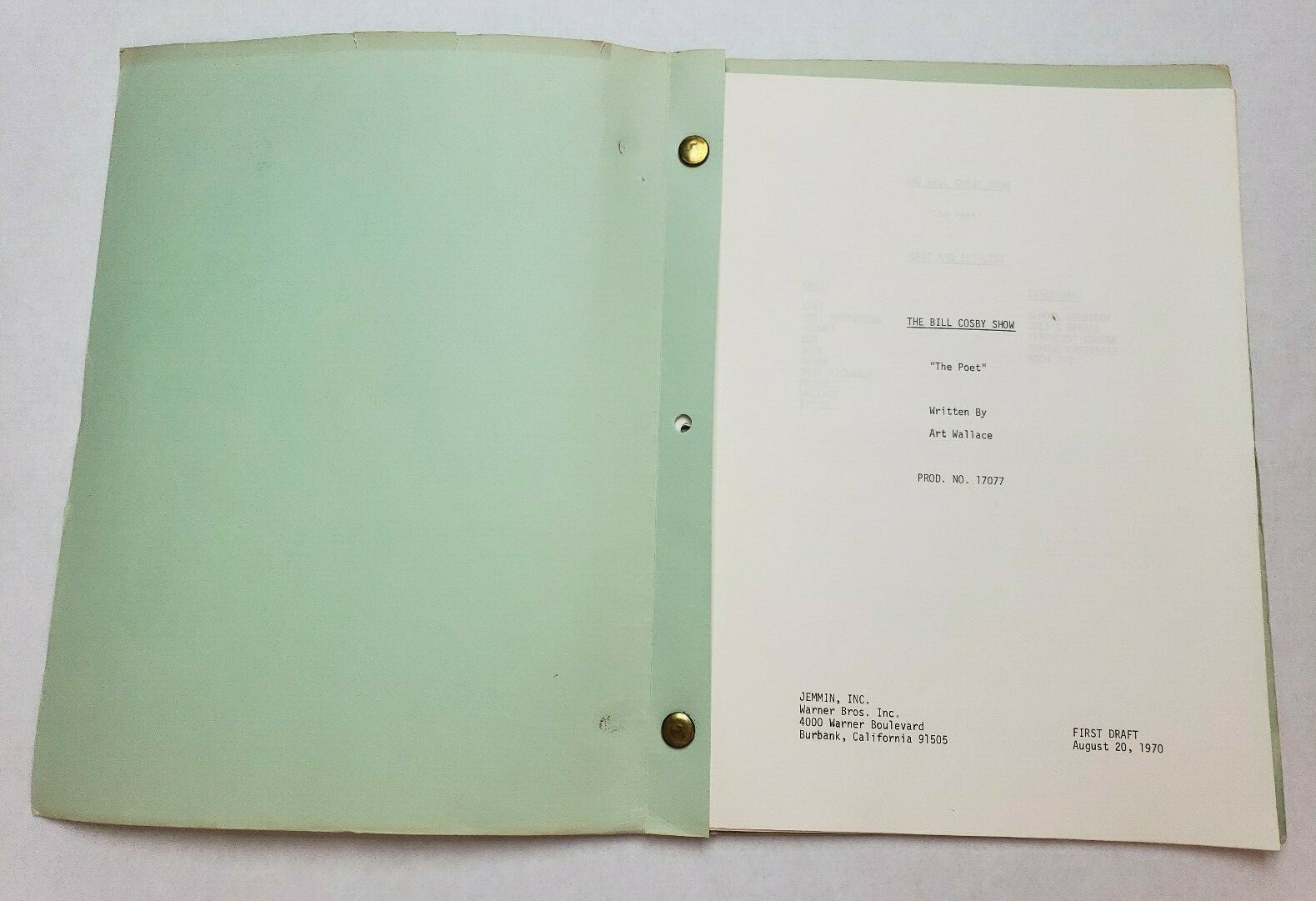THE BILL COSBY SHOW / 1970 TV Script, rare MARK HAMILL acting role pre Star Wars