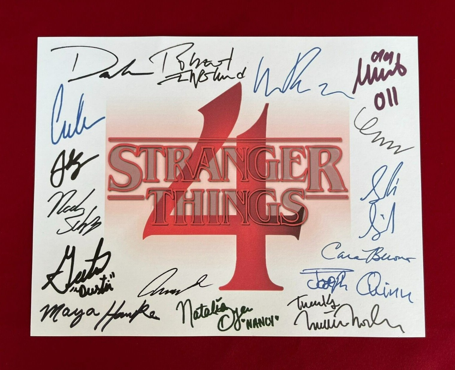 Stranger Things Season 4 Title Card Cast-Signed- 8.5×11- Autograph Reprints