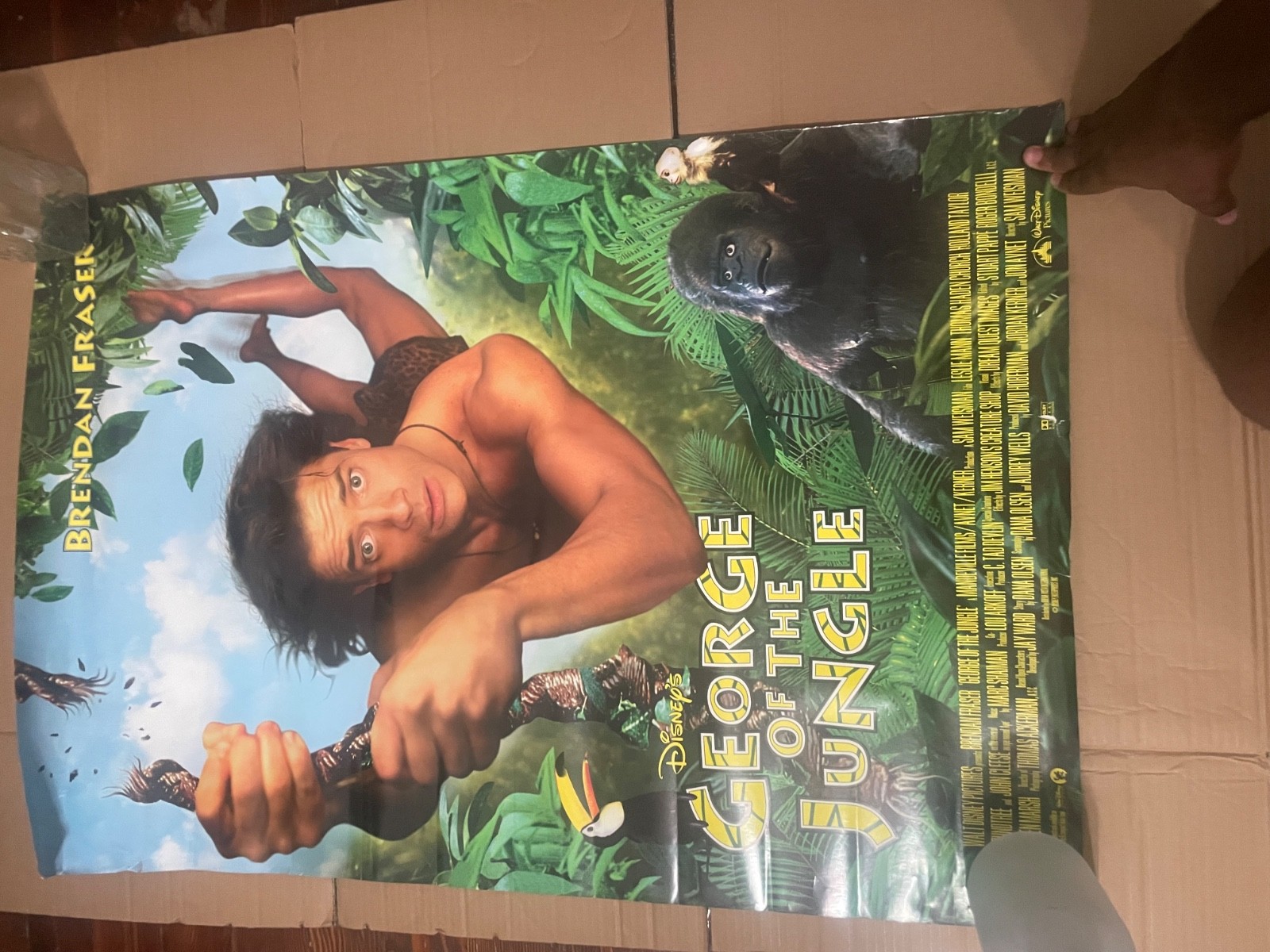 GEORGE OF THE JUNGLE ORIGINAL ROLLED DOUBLE SIDED BRENDAN FRASER