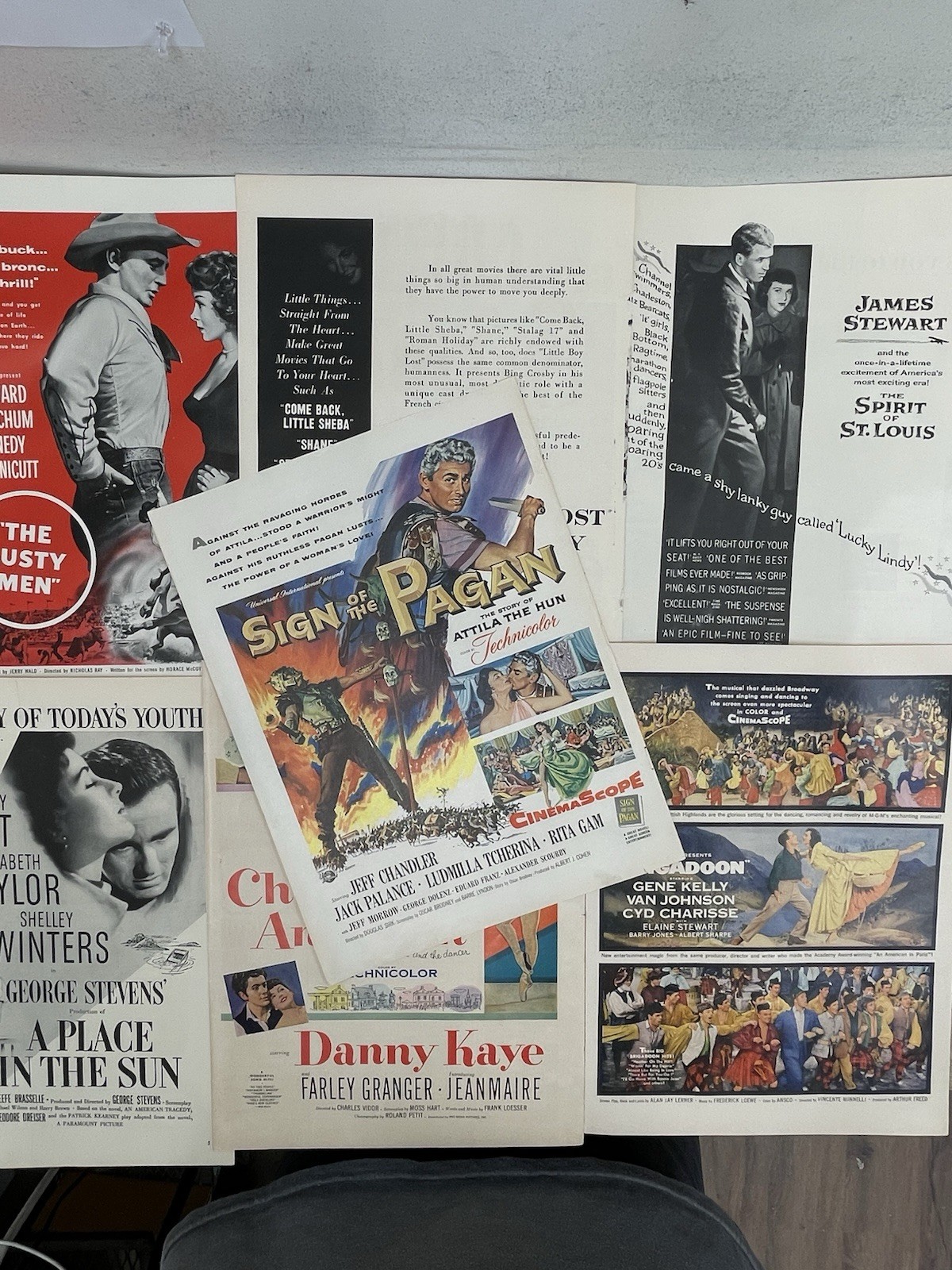 Vintage Movie Ads Taken From Life Magazines, 1950’s- Lot Of 7￼