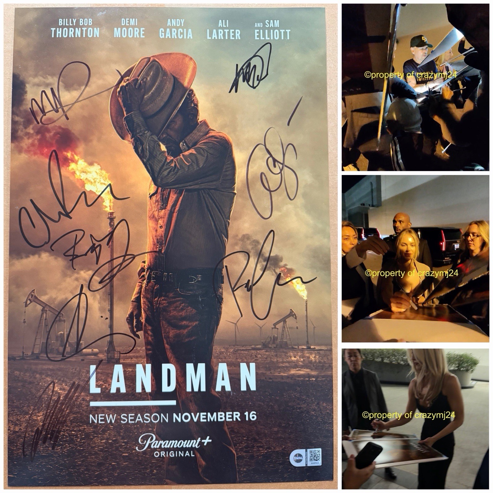 8 Signed Landman Billy Bob Thornton Ali Larter Michelle Randolph Autograph SWAU
