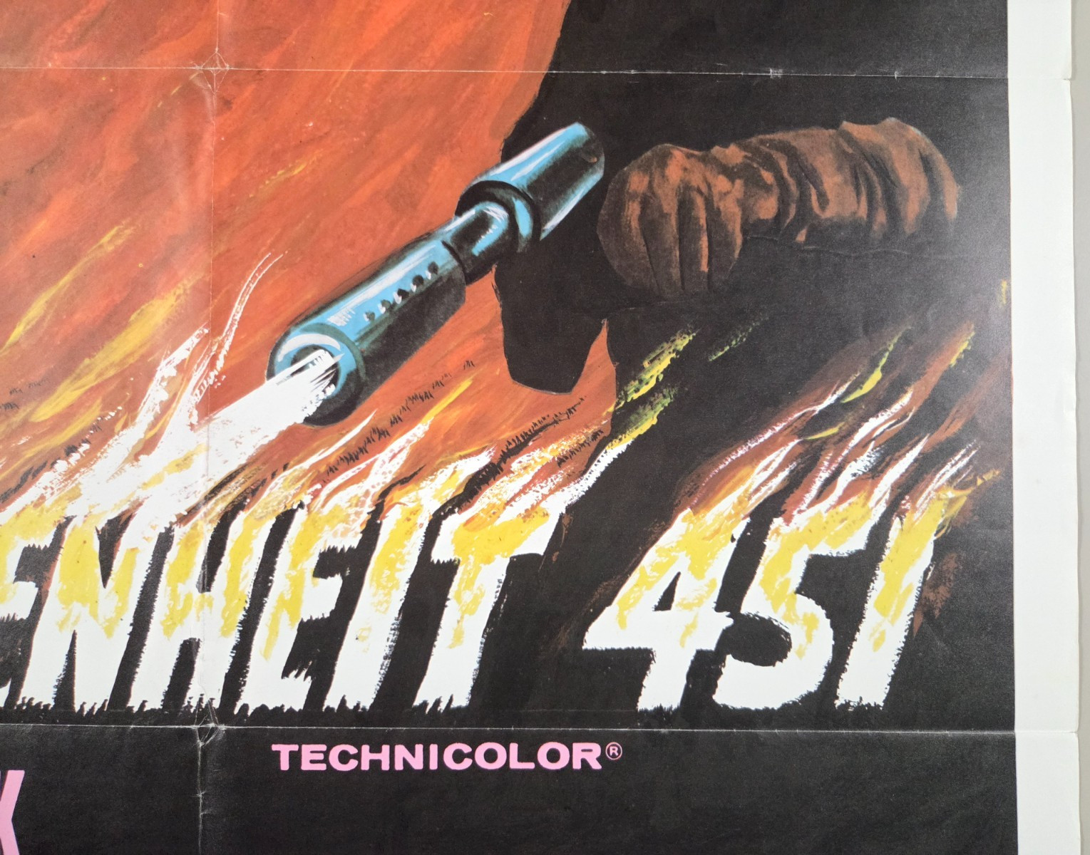 FAHRENHEIT 451 – Rare English Int 1966 US original 27×41 One Sheet film poster