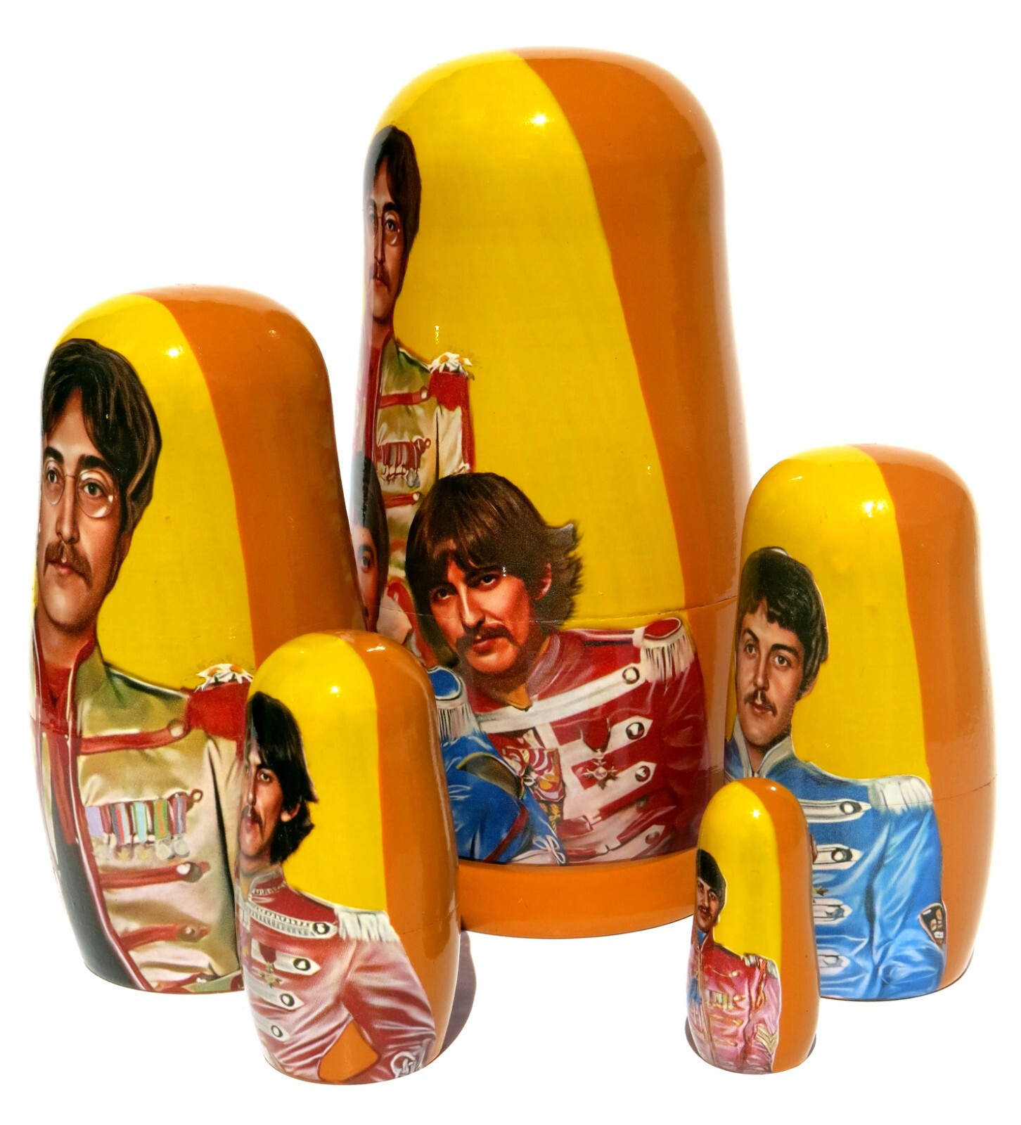 Beatles SGT. Pepper’s 5 PC Russian Style Nesting Dolls, Stacking Egg Toy Set