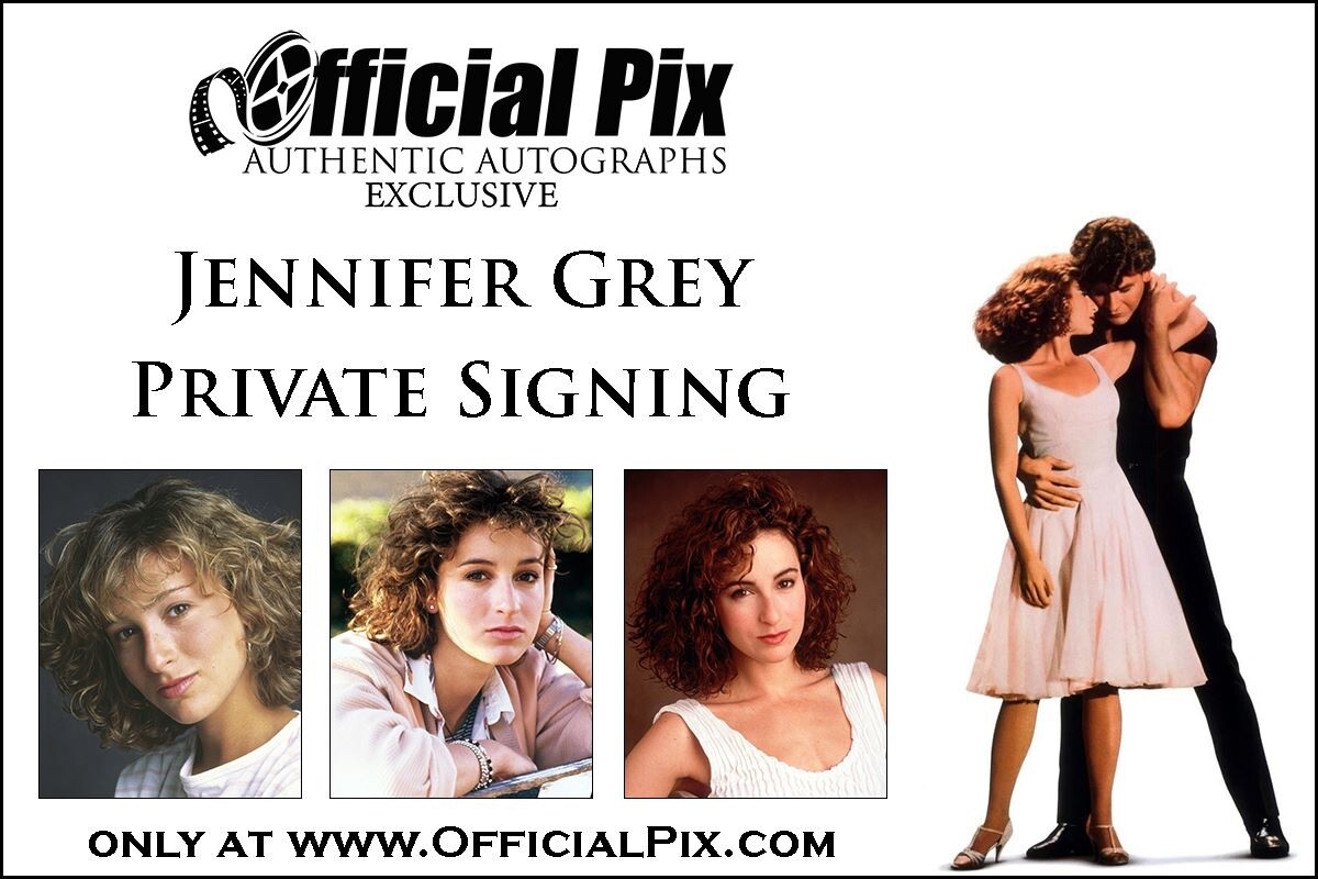 DIRTY DANCING PATRICK SWAYZE + JENNIFER GREY SIGNED MOVIE POSTER JOHNNY BABY