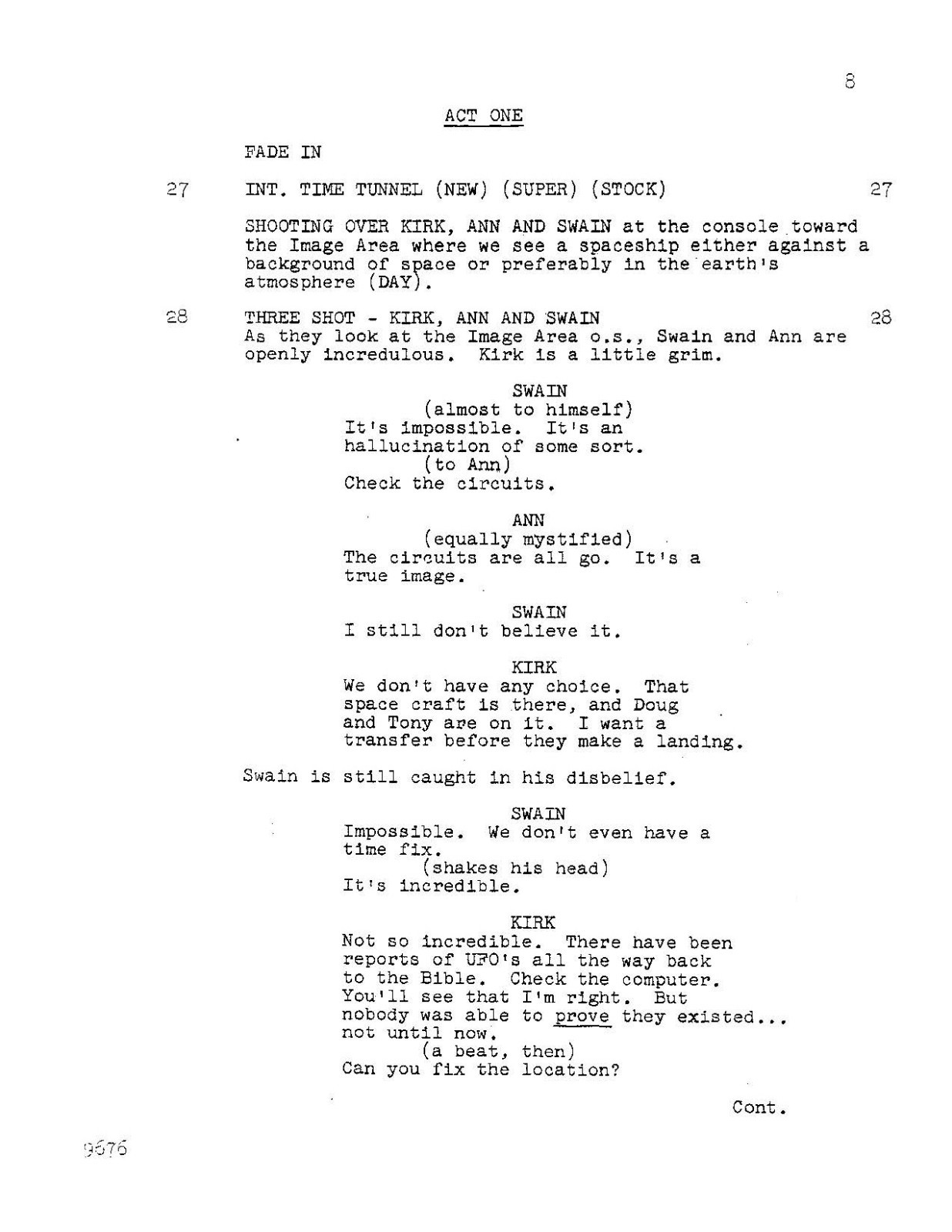 The Time Tunnel TV Script “Visitors From Beyond the Stars” 1966 (70 pg)- Reprint