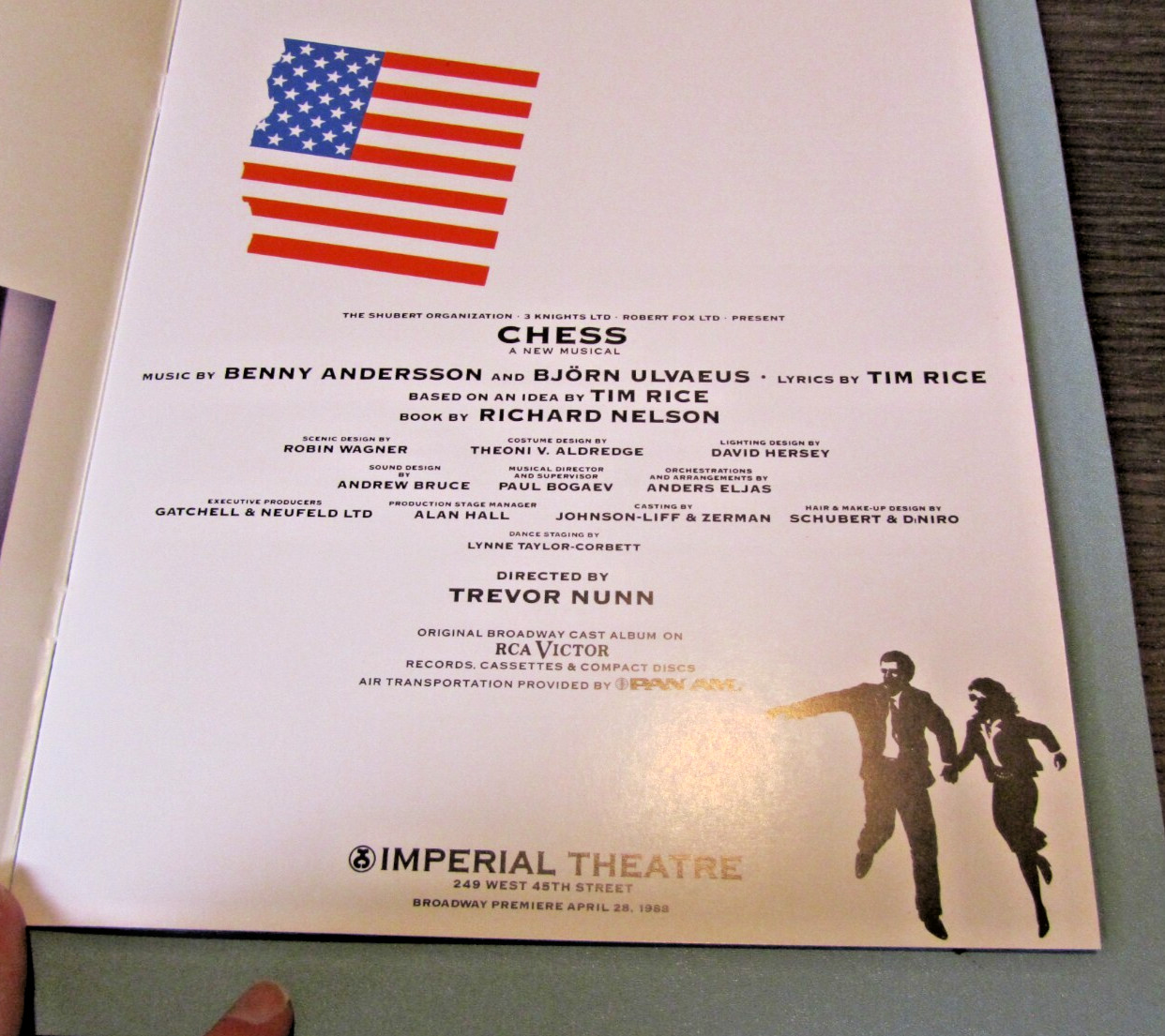1988 Chess Imperial Theatre Broadway Show Souvenir Program ABBA Music Tim Rice