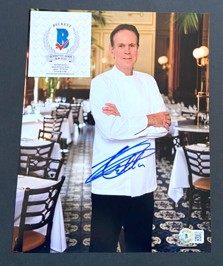 THOMAS KELLER SIGNED 8X10 PHOTO CHEF FRENCH LAUNDRY BOOK ANTHONY BOURDAIN BAS C