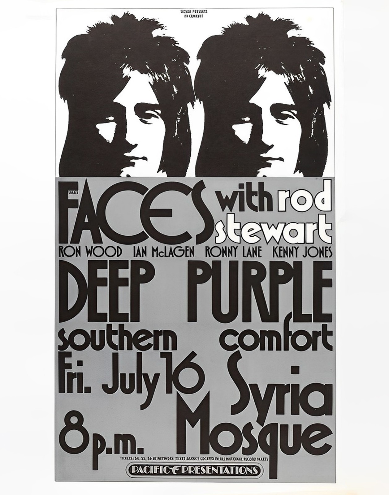 Rod Stewart at Syria Mosque Mini 13″ X 19″ Concert Poster only or Framed
