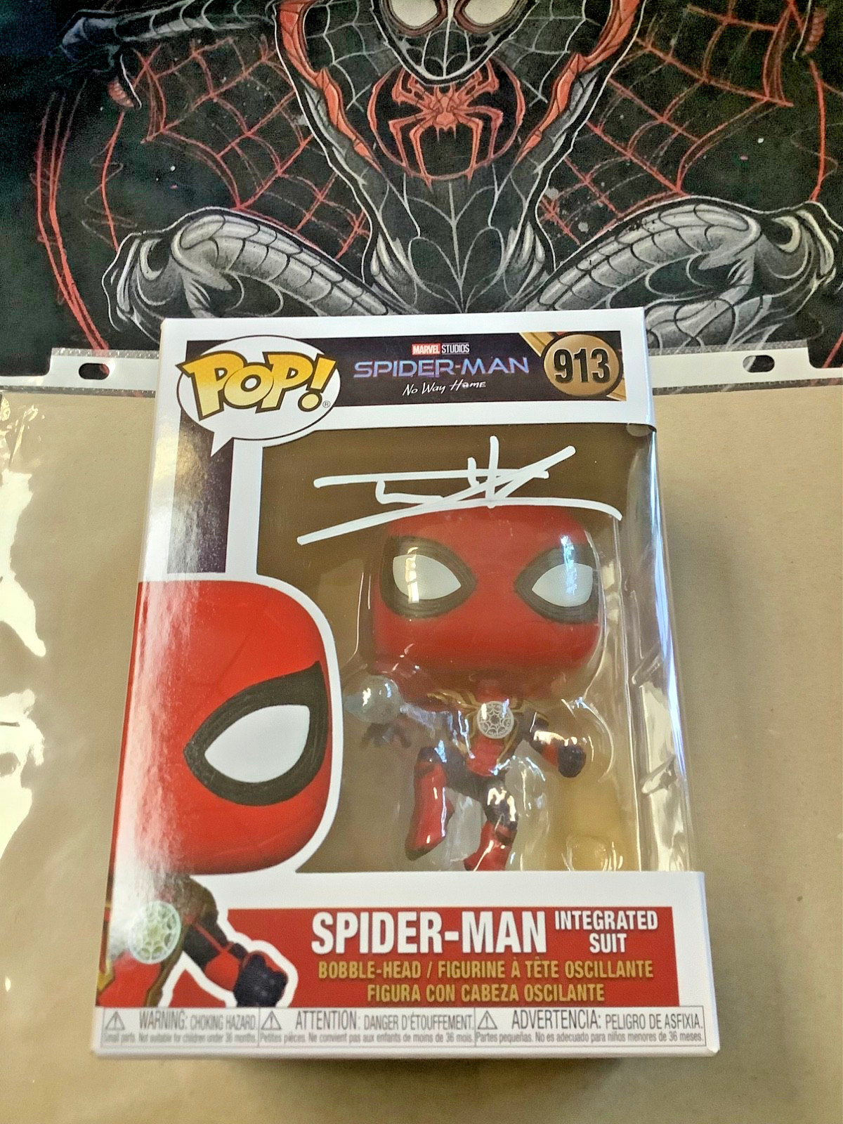 TOM HOLLAND SIGNED AUTOGRAPHED SPIDERMAN FUNKO POP COA SWAU PRIVATE SIGNING RARE