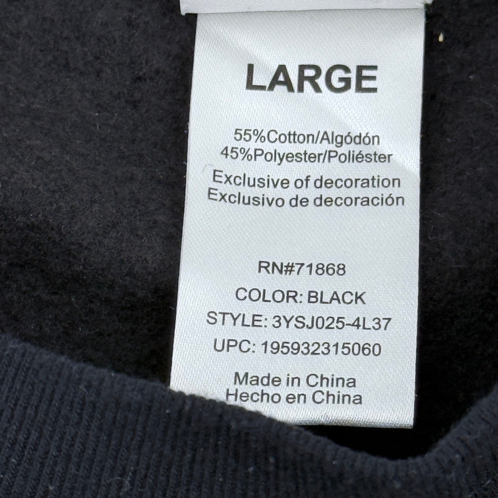 Yellowstone Dutton ranch black crew neck sweatshirt L yellow embroidered logo