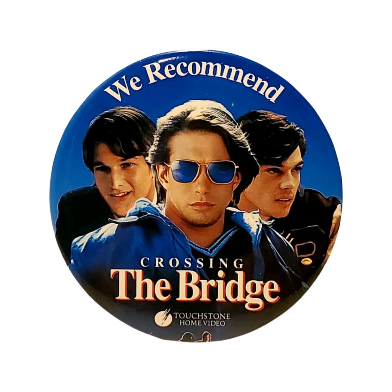 1993 Touchstone Promo Pinback Button Crossing The Bridge Home Video Tape Release