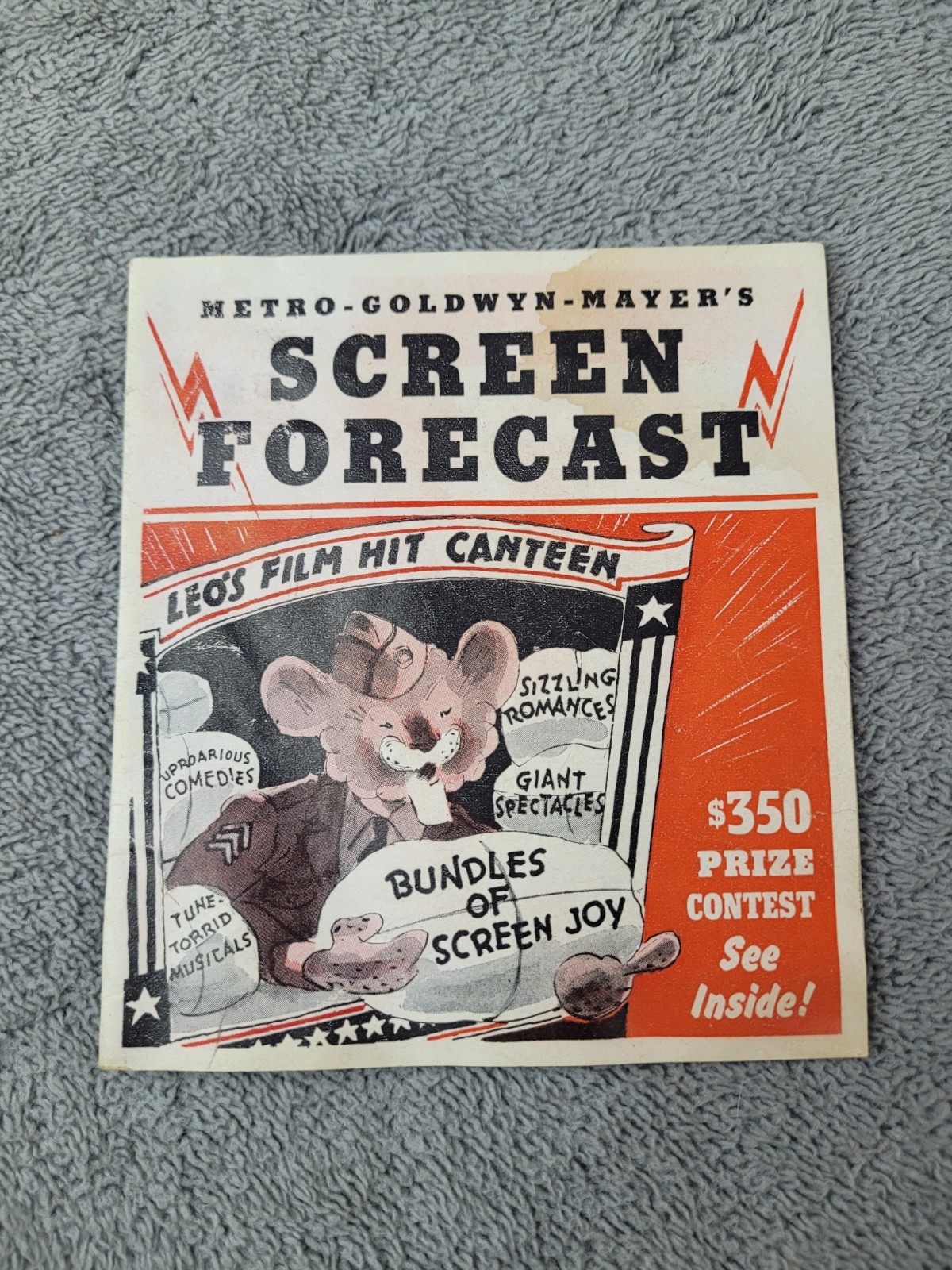 Vintage 1943 MGM Screen Forecast Movie Ad Promotion Booklet *Stained*